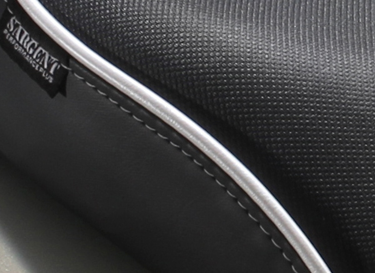 World Sport Aftermarket Motorcycle Seat for the Suzuki DL 650 2012-2016 Low Version with Performance plus DTX and Silver welt & stitch.